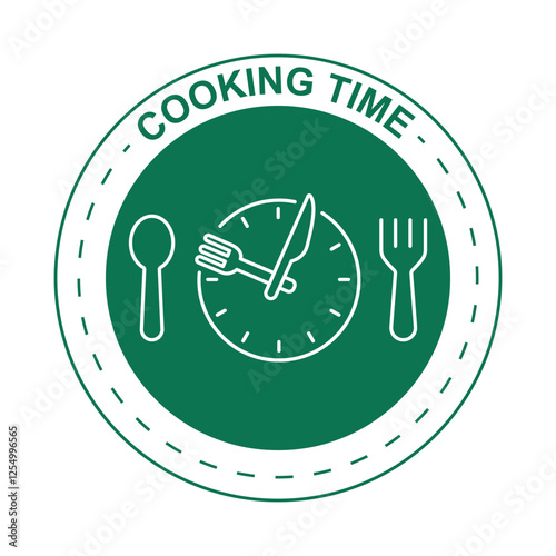 Vector icon for Timed Cooking. Shows a kitchen timer and pot, highlighting the importance of precise cooking times.