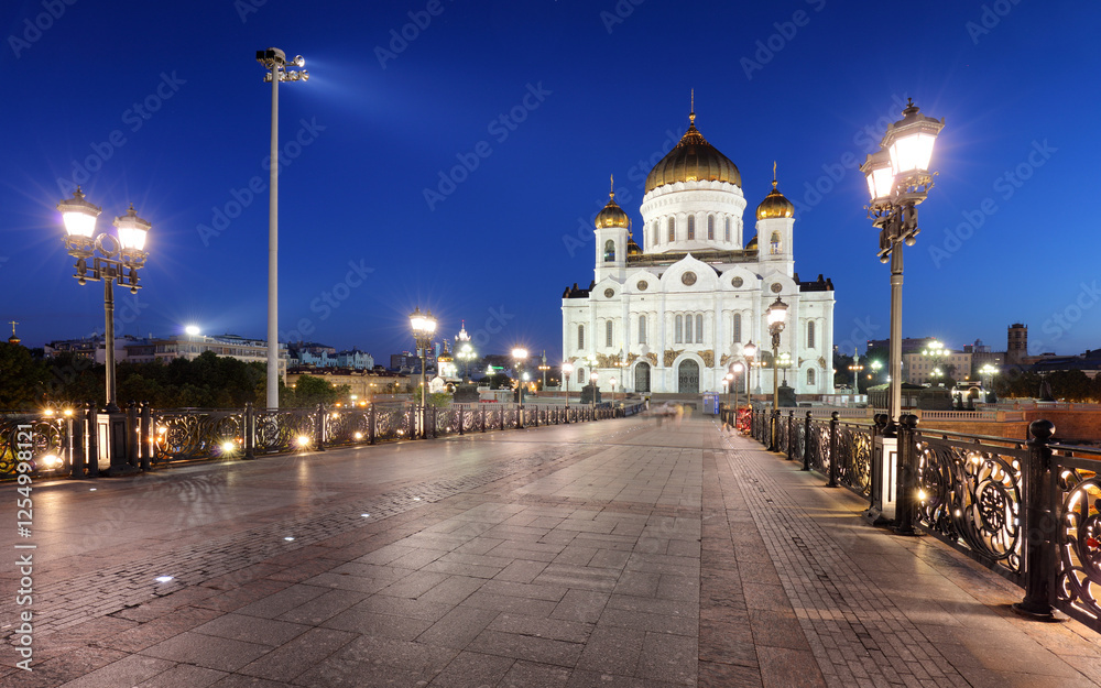 Fototapeta premium City Moscow main Orthodox Church of Russia Cathedral of Christ the Saviour, Russia