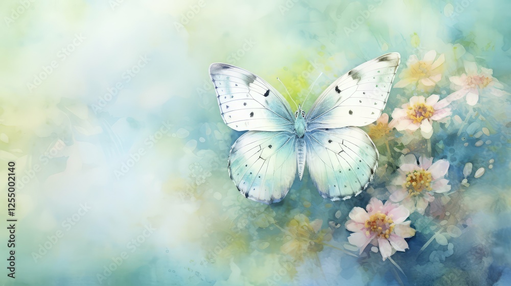custom made wallpaper toronto digitalpastel water color butterfly