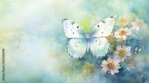 Wallpaper Mural pastel water color butterfly Torontodigital.ca