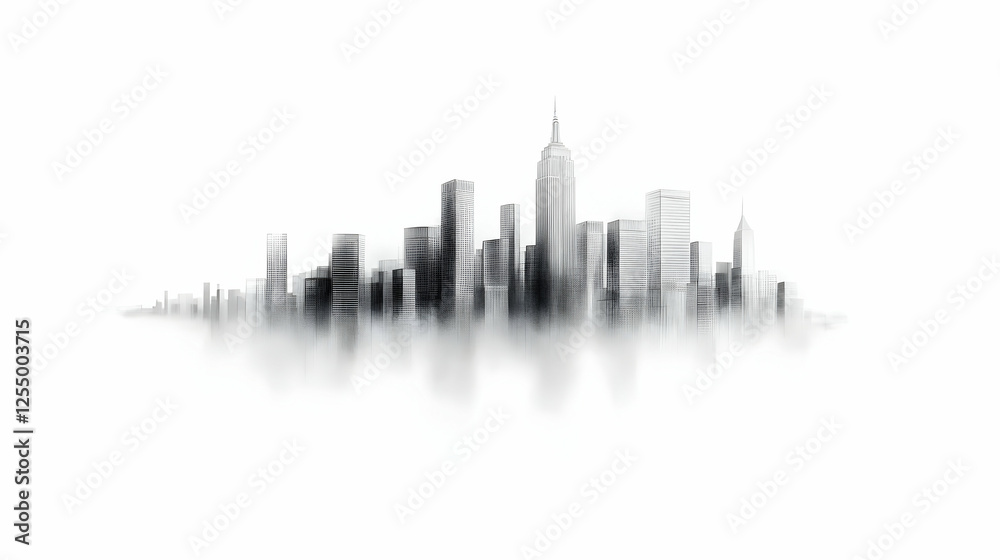 Naklejka premium Cityscape Sketch Illustration