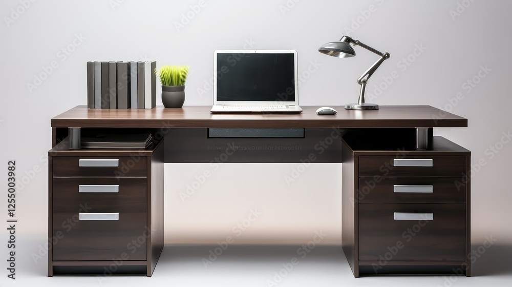 sleek desk with drawers