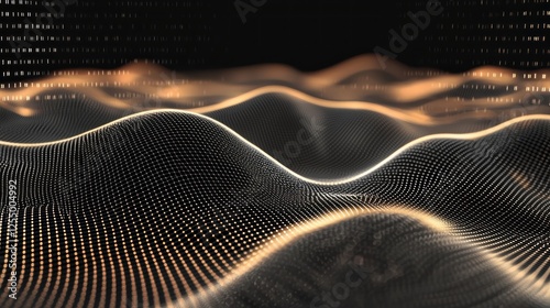 Best Abstract Digital Grid Background with Flowing Data Lines