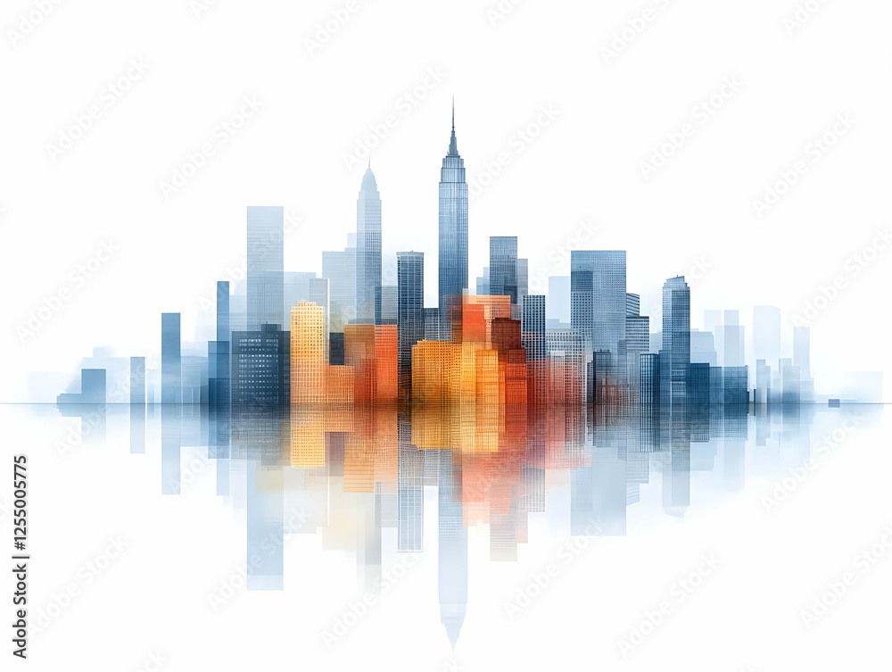 Fototapeta premium Modern City Skyline Illustration