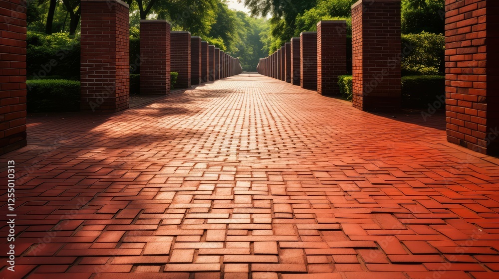 Obraz premium pathway red brick seamless