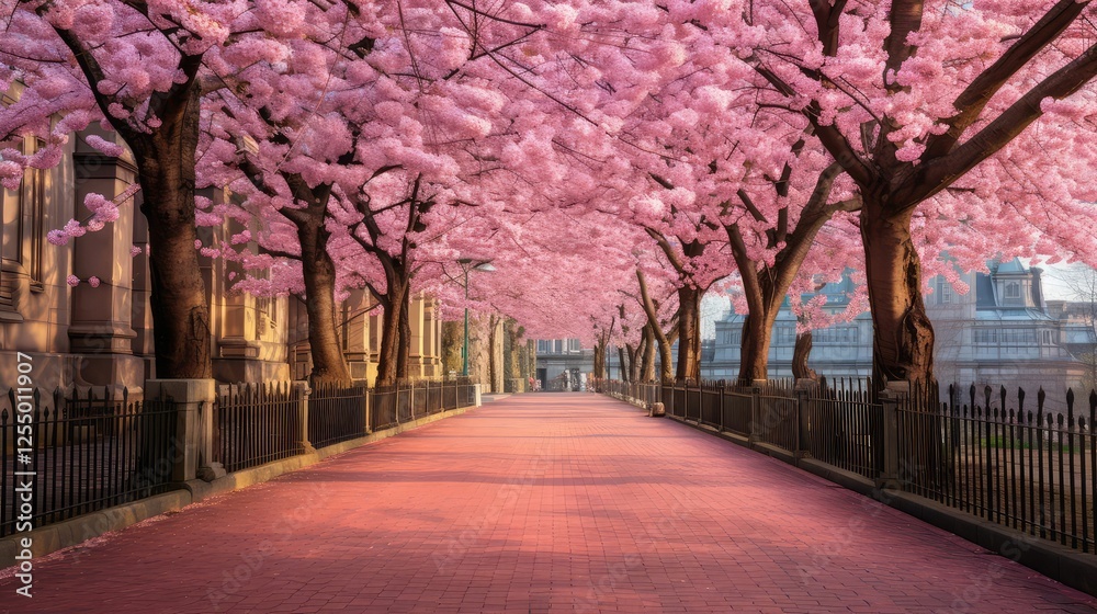 Fototapeta premium pink trees border