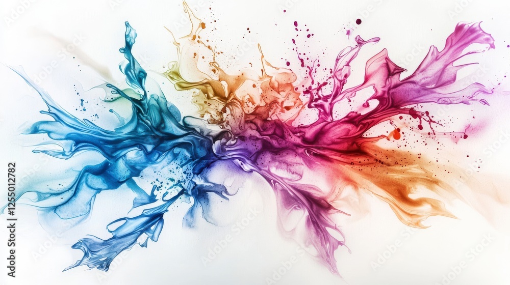 Obraz premium Watercolor blending art displaying soft flowing colors art studio digital artwork creative space abstract concept