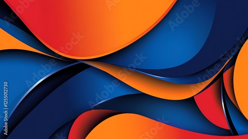 Abstract colorful wavy shapes background design photo