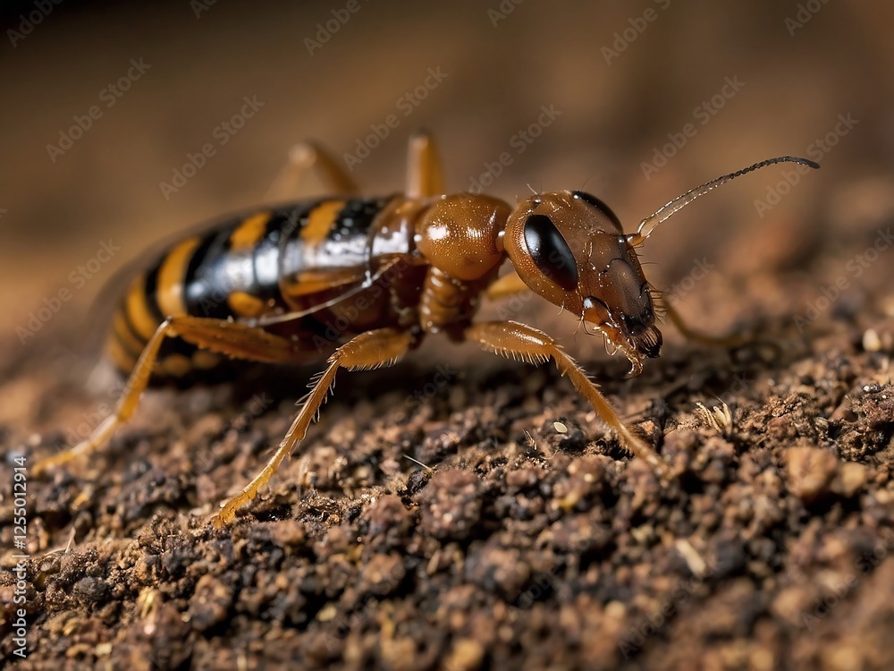 Close-Up Macro Photography of Black and Brown Ants in Their Soil Habitat Close-Up Macro Photography of Black and Brown Ants in Their Soil Habitat