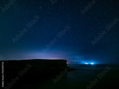 Cliff nocturnal landscape