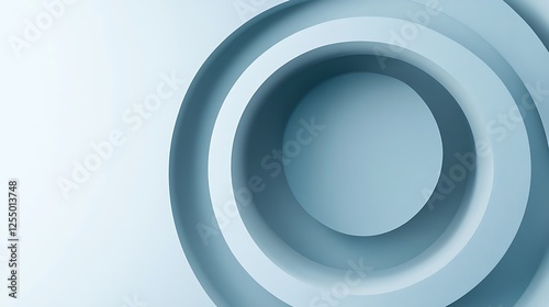 Abstract shapes, light blue, concentric circles, modern design, background