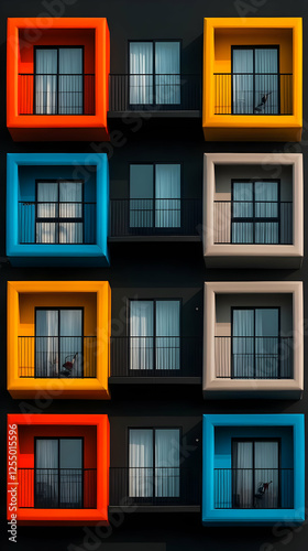 Colorful Apartment Building Illustration