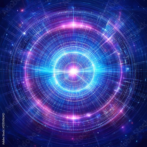 Interstellar Dimension Burst Portal of Celestial Energy Emanating Deep Space Tunnel Effect Art