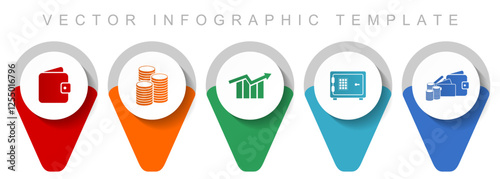 Renewables, transport pointer collection, miscellaneous icons such as taxi, road, bio fuel, electric car and eco sign, flat design vector infographic template in eps 10