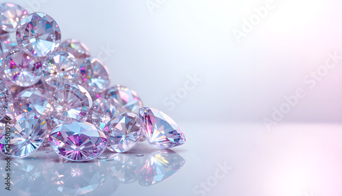 High-Resolution Image of Vibrant Diamonds Displaying Light Refraction and Color Play for Gemstone Lovers
