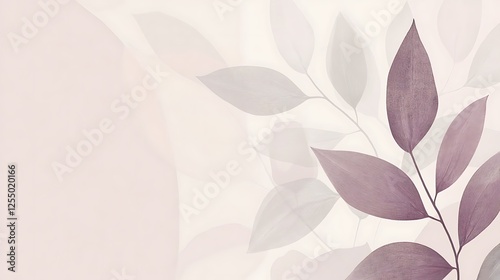 Delicate mauve leaves on a pale background