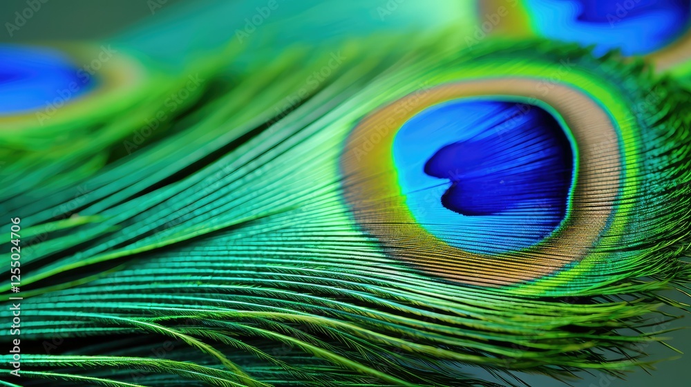 Obraz premium feather blue and green background