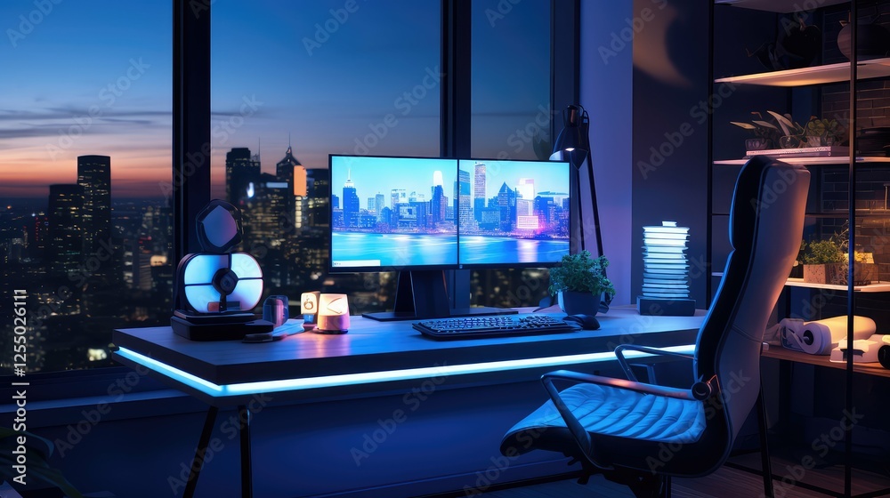 Fototapeta premium setup house computer