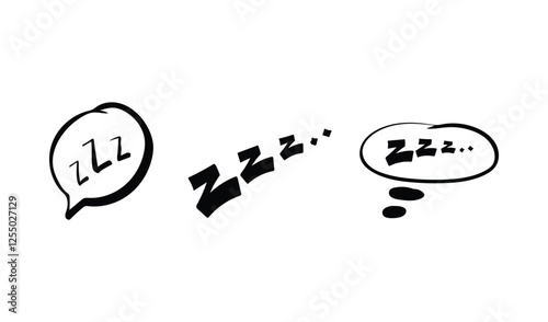 Sleep sound effects comic style graphic design