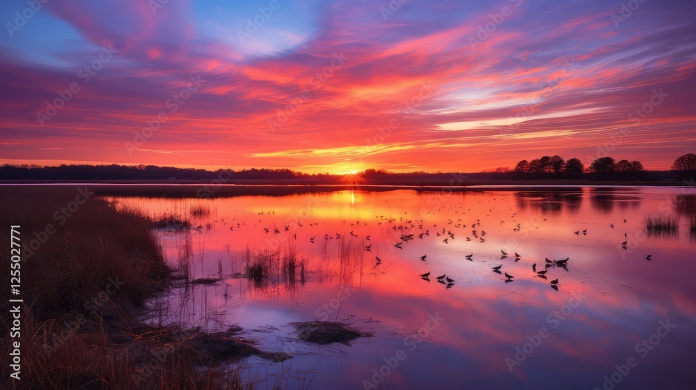 Obraz premium pink marsh water