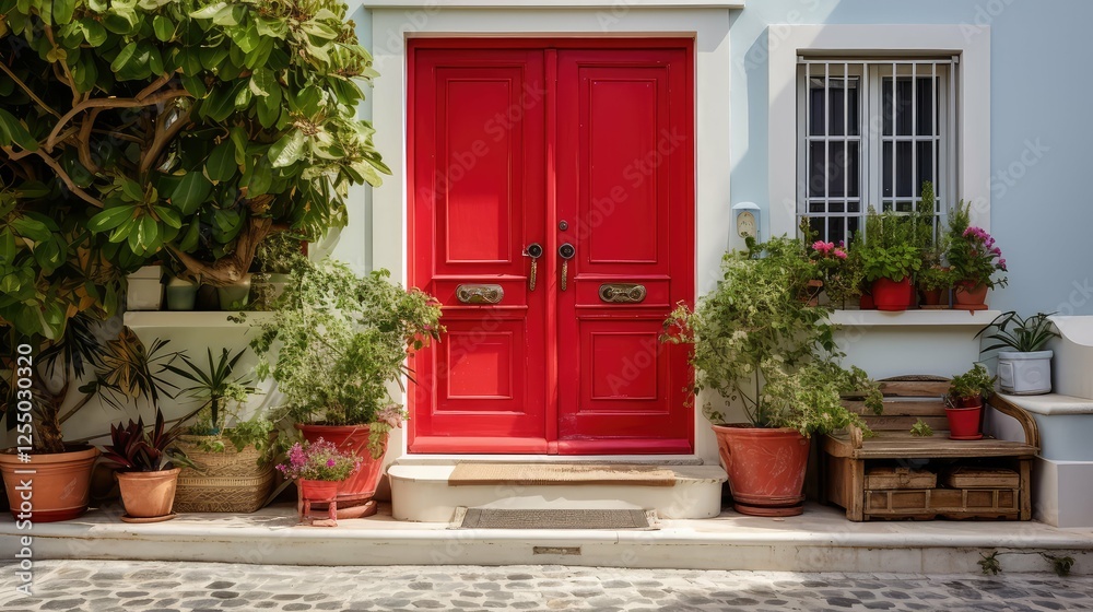 Fototapeta premium entrance open door and closed door