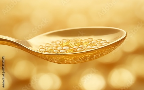 Gold Spoon with Golden Capsules photo