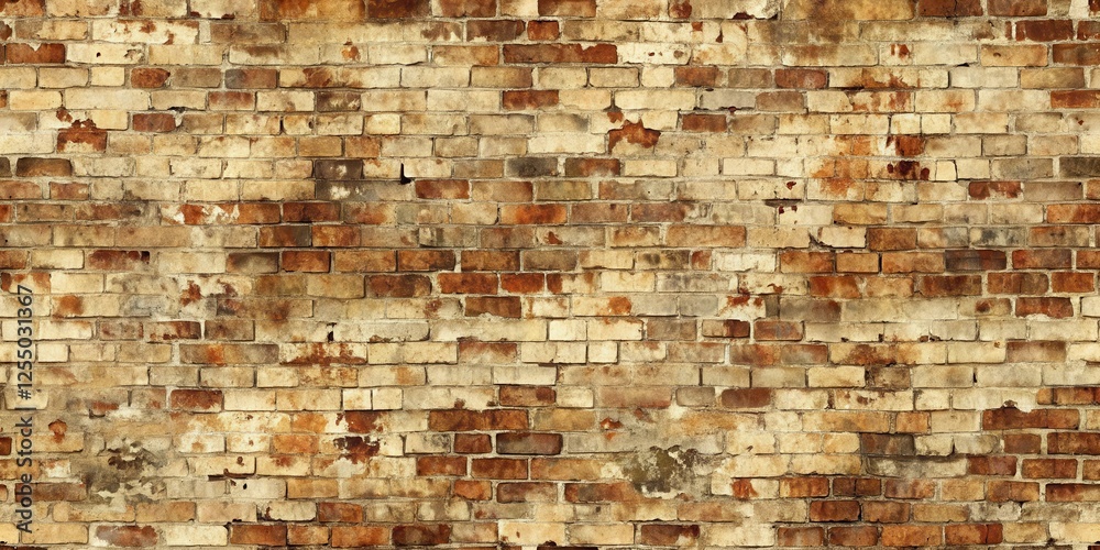 Naklejka premium Aged Brick Wall Texture A Seamless Pattern of Rustic and Weathered Masonry