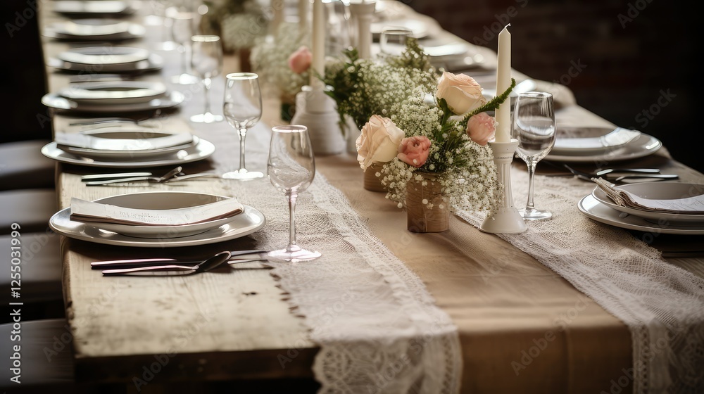 Fototapeta premium overlay wedding table linens