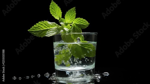 refreshing single mint leaf