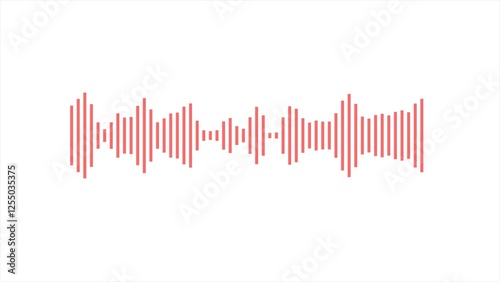 Digital interface. Music equalizer, audio waves or Sound wave audio spectrum. Audio sound waves illustration on white background.