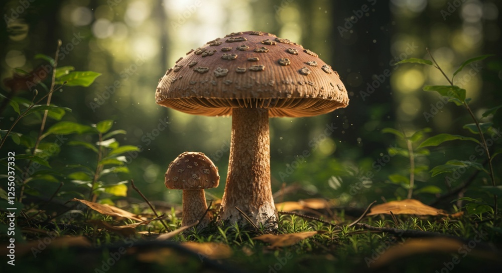 Fototapeta premium Majestic Forest Mushrooms Autumnal Fungi Nature Photography