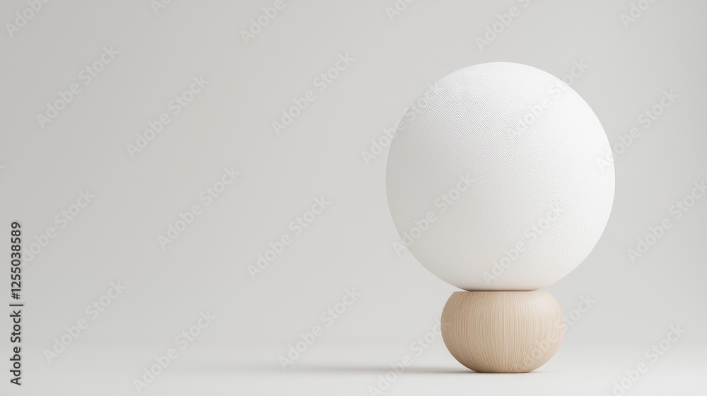 Minimalist Sphere on Wooden Base Minimalist Sphere on Wooden Base