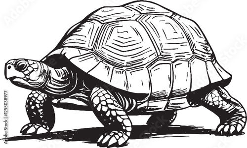 a old turtle walking 