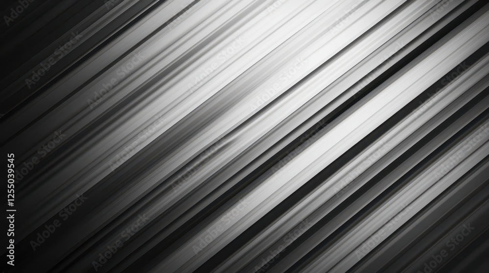 Fototapeta premium Diagonal lines in shades of black and white create an intriguing abstract pattern. The contrast adds depth and texture, making it visually captivating
