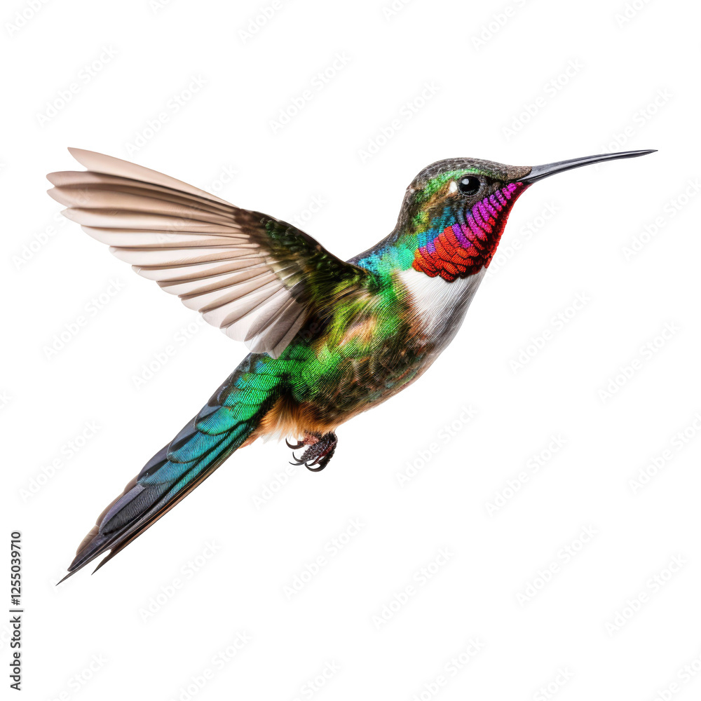 Fototapeta premium Hummingbird in Flight Against on Transparent background