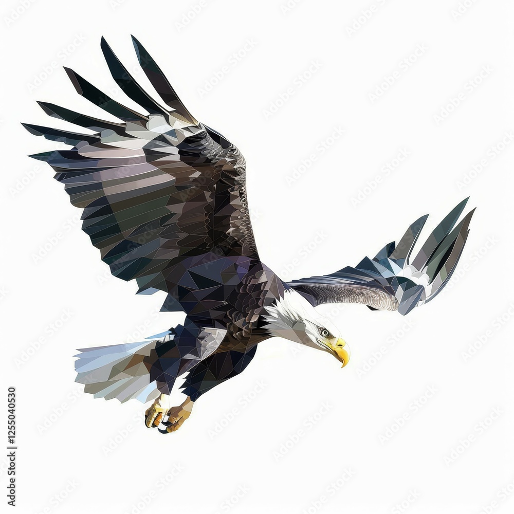 Obraz premium eagle low poly art on a white background Created with Generative AI technology