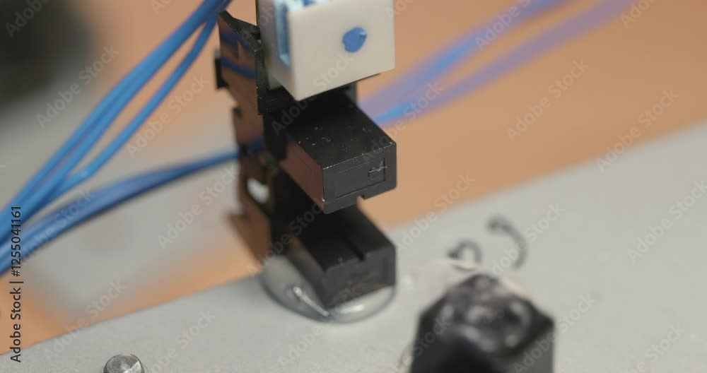 Motor rotating black lever in front of an infrared sensor