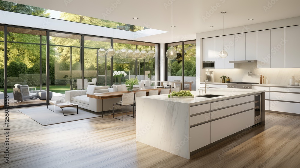 Fototapeta premium stainless modern home kitchen