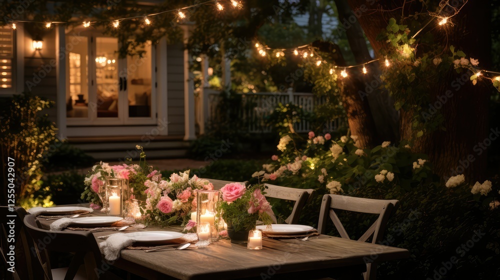 Obraz premium romantic garden table