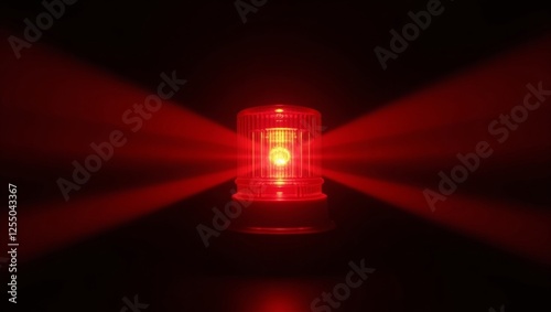 Red emergency siren light glow