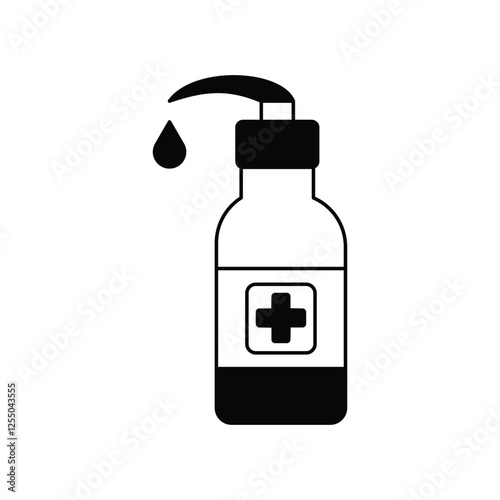 antiseptic glyph outline icon with white background vector stock illustration