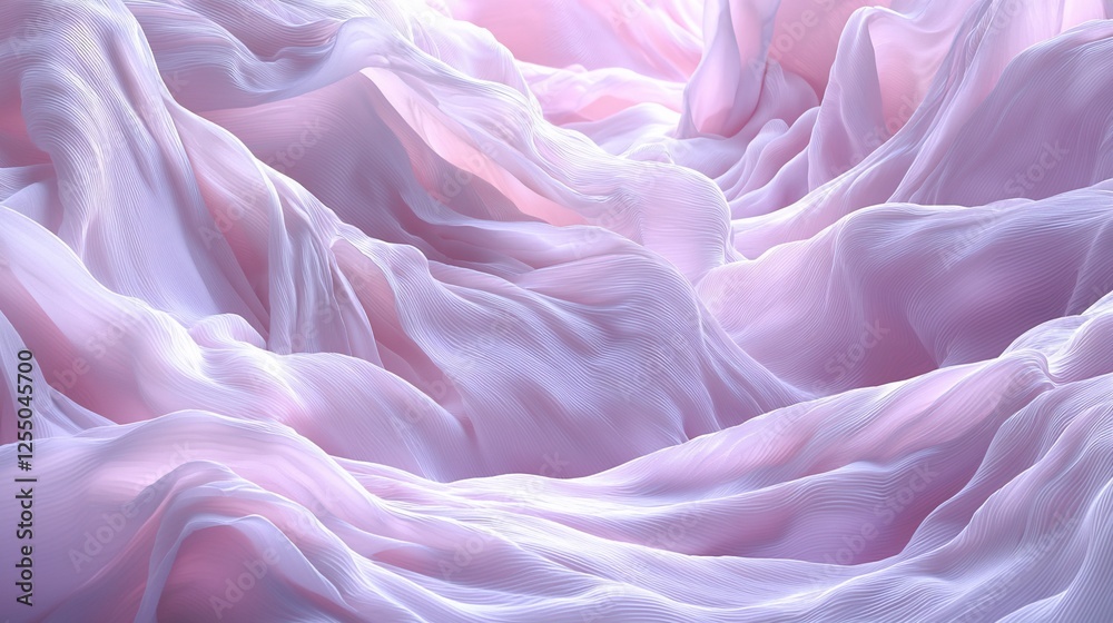Obraz premium Soft pink fabric waves, elegant textile texture background.