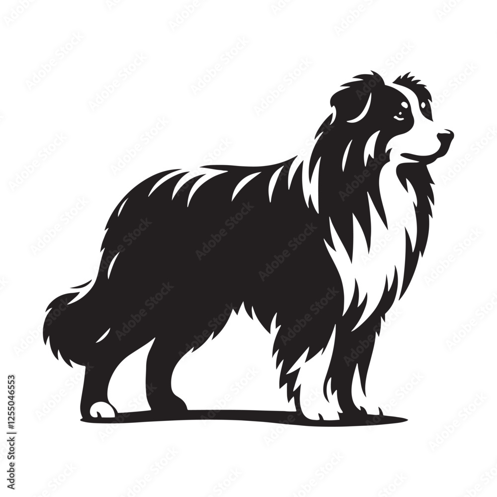 Australian Shepherd silhouette with perfect blend of style and grace - Australian Shepherd illustration - minimal Australian Shepherd vector - dog silhouette
Australian Shepherd silhouette with perfect blend of style and grace - Australian Shepherd illustration - minimal Australian Shepherd vector - dog silhouette