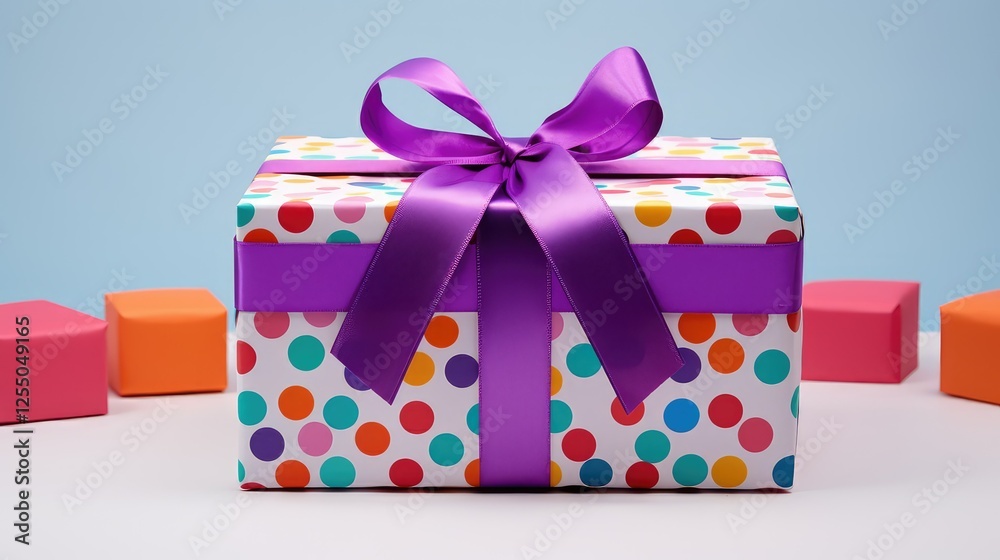 Obraz premium polka gift box with tissue paper