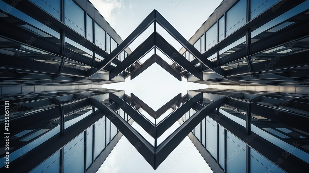 Obraz premium facade looking up office building