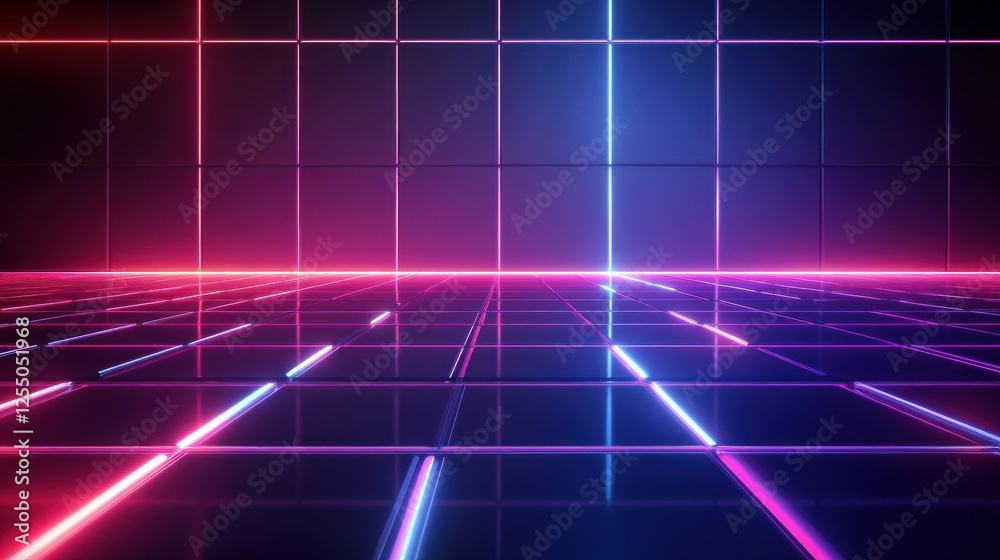 Futuristic digital grid with intersecting lines and glowing neon accents Futuristic digital grid with intersecting lines and glowing neon accents