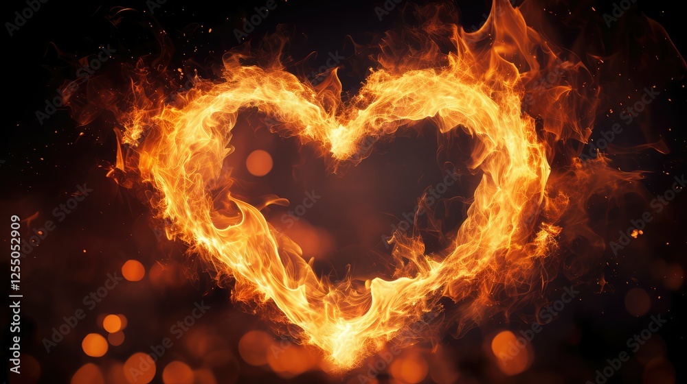 Fototapeta premium light heart of fire