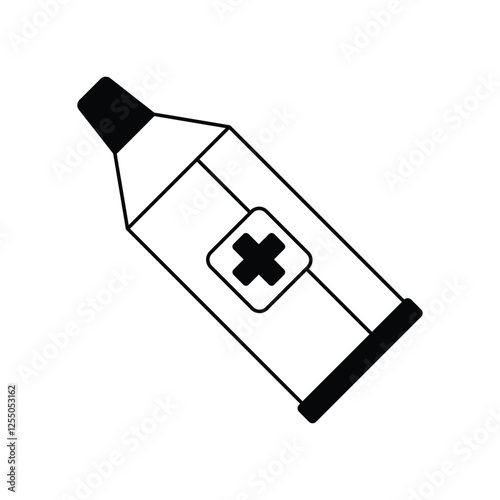 paste glyph outline icon with white background vector stock illustration