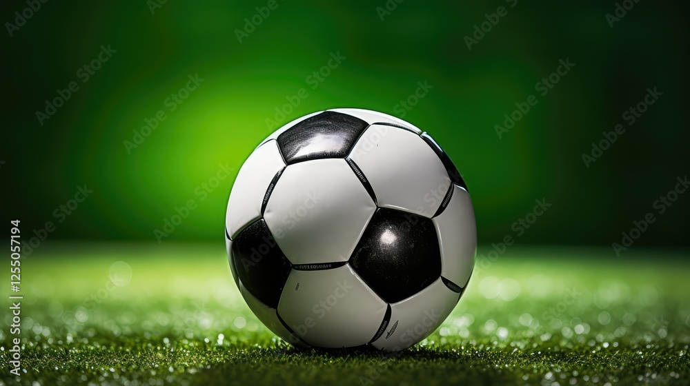 Naklejka premium ball soccer green turf