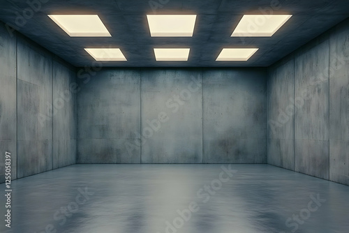 Modern Concrete Room 3D Render